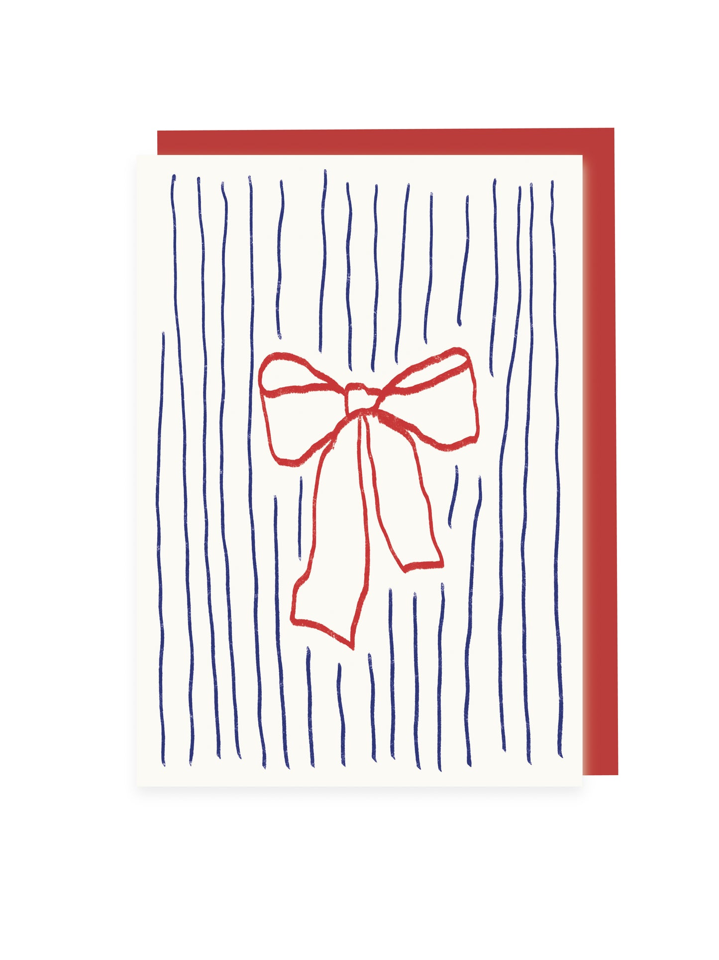 Klappkarte Schleife mit Streifen (Risographie)