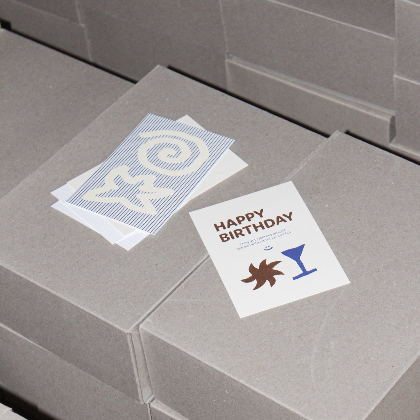 Postkarte 'Happy Birthday' Sonne Martini