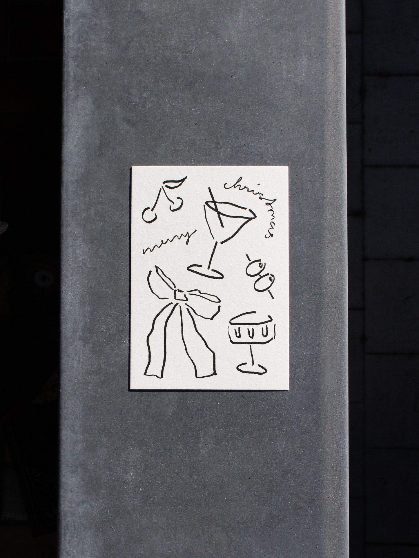 Postkarte 'merry christmas' (Risographie)