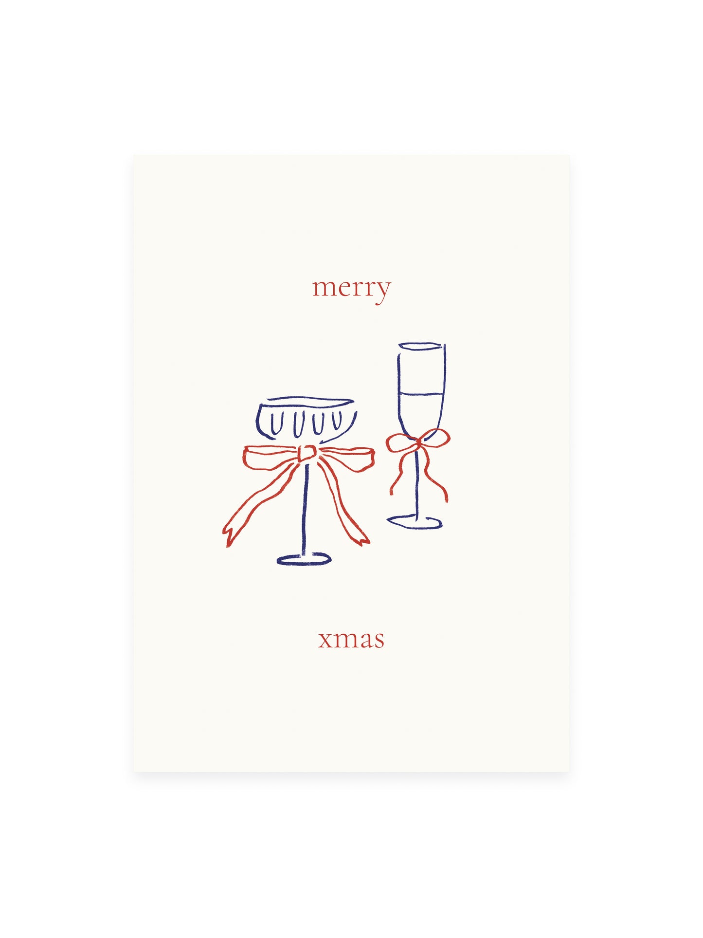Postkarte 'merry xmas' (Risographie)