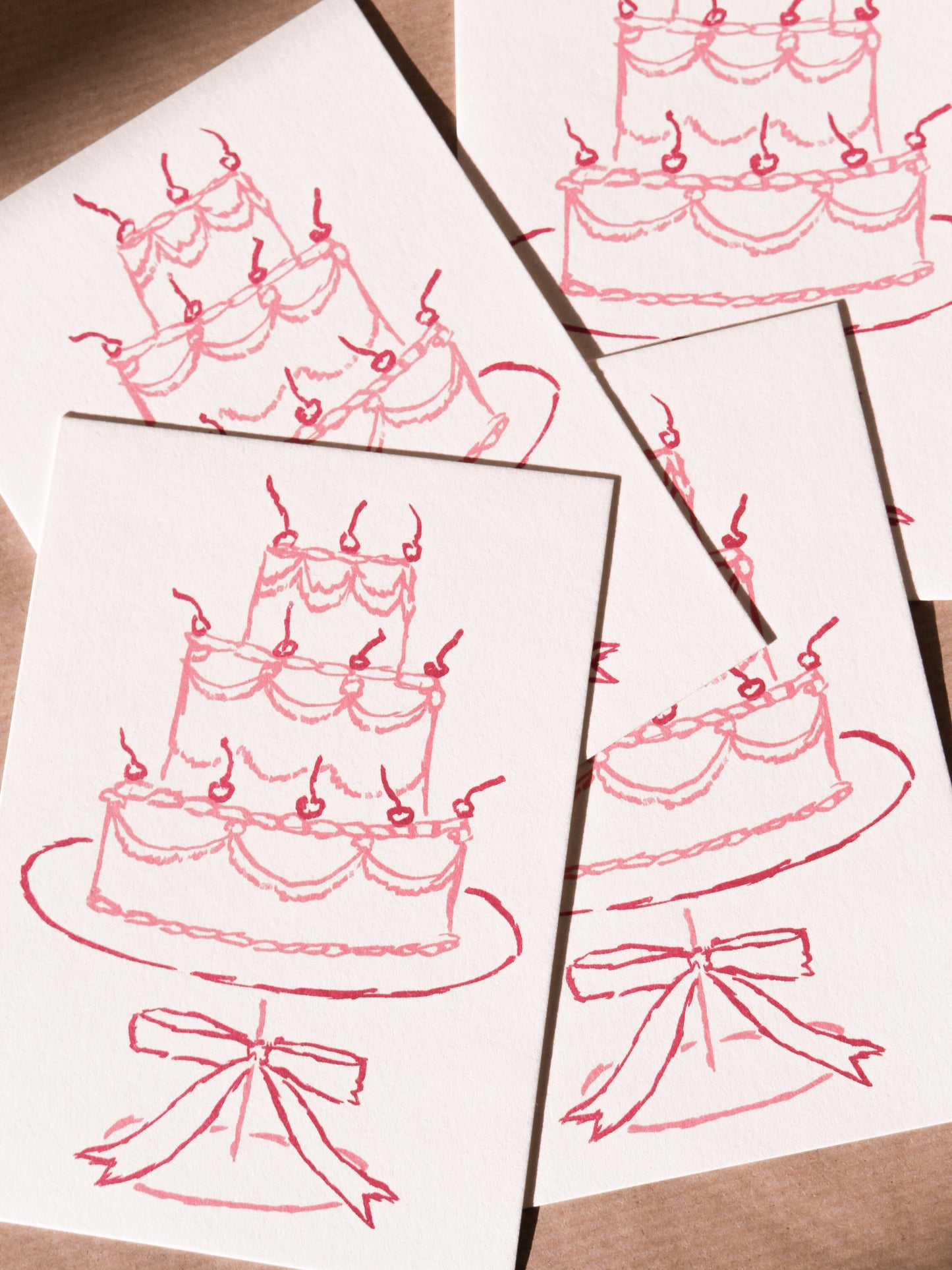 Postkarte Torte Pink (Risographie)