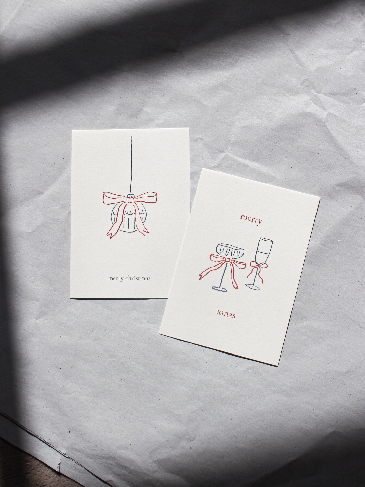 Postkarte 'merry xmas' (Risographie)