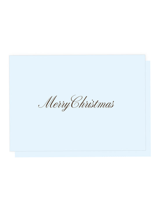 Klappkarte 'Merry Christmas' Blue Brown (Risographie)