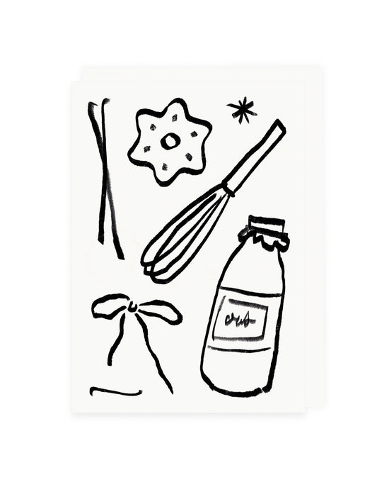 Klappkarte Weihnachtsküche (Risographie)