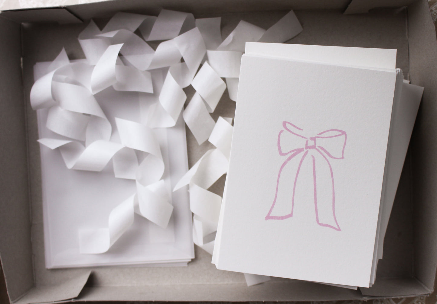 Postkarte Schleife Rosa