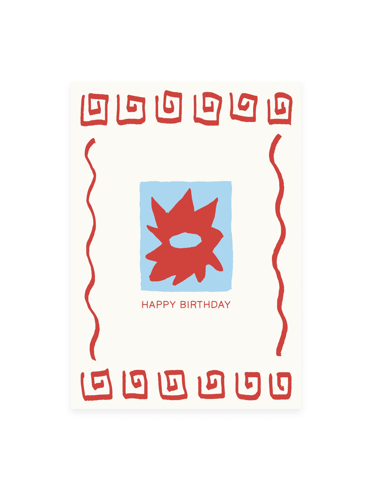 Postkarte 'Happy Birthday' Sonne Rot Blau