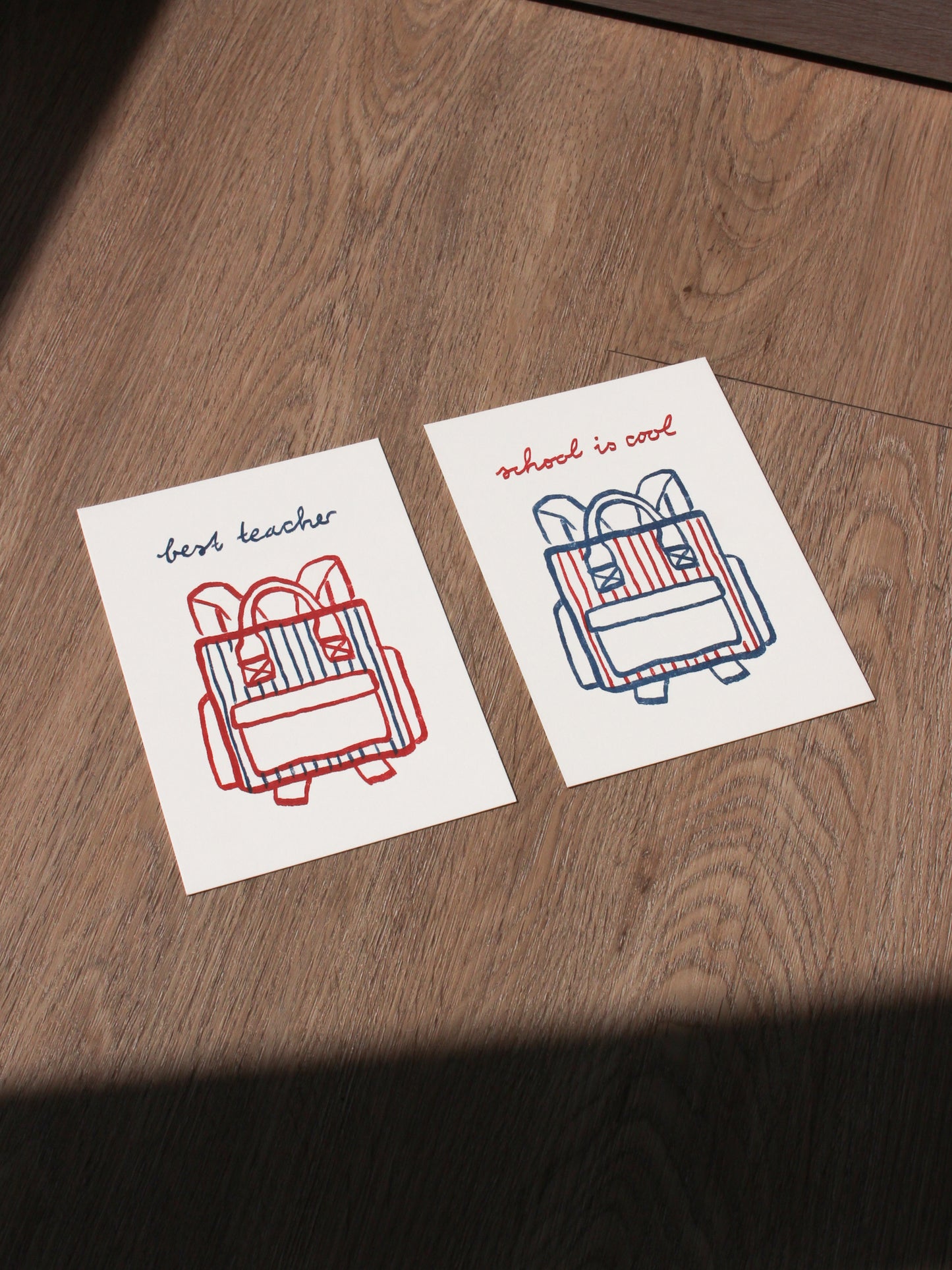 Postkarte 'school is cool' (Risographie)