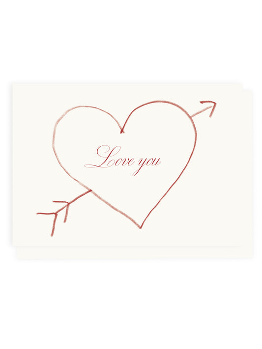 Klappkarte 'Love you' Heart (Risographie)