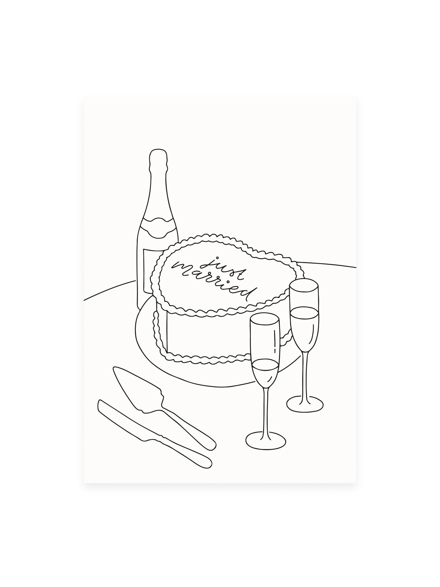 Postkarte 'just married'